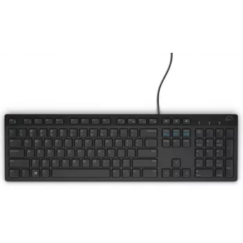 Przewodowa klawiatura pełnowymiarowa Dell KB216 — układ QWERTY nordycki, czarny, USB