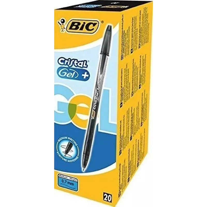 BIC długopis żelowy CRISTALGEL 0,7 mm, czarny, 1 szt. 721286