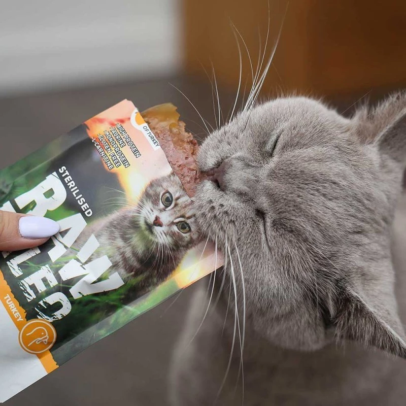 RAW PALEO Adult Cat Sterilised Turkey - mokra karma dla kota - 100 g