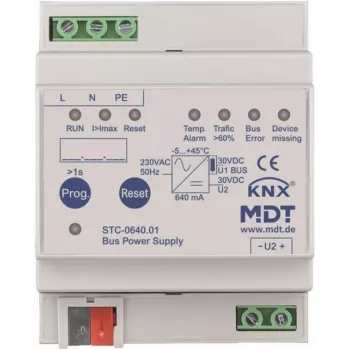 MDT STC-0640.01 Zasilacz magistralny z diagnozą 4TE, REG, 640mA (STC-0640.01)