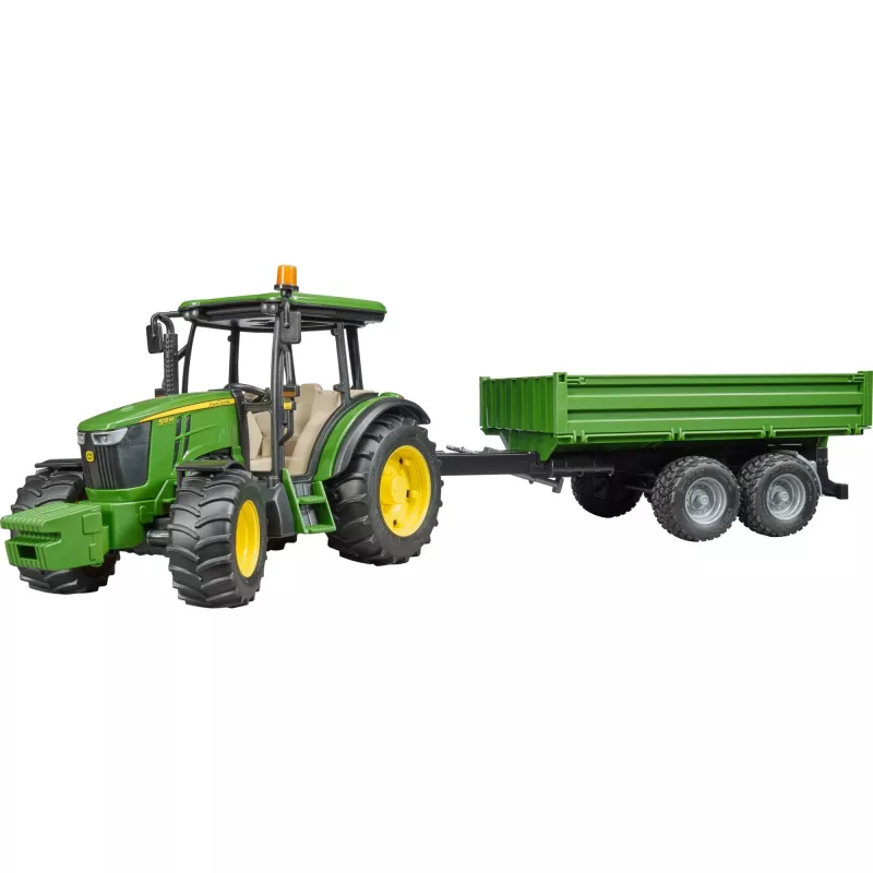 Model ciągnika BRUDER John Deere 5115 M z przyczepą wywrotką