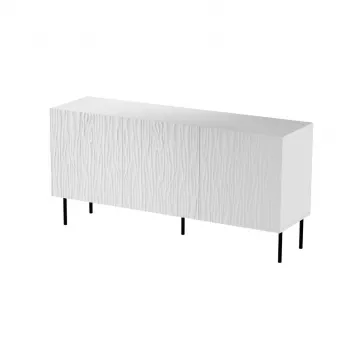 Szafka komoda Cama meble JUNGLE 152x40,5x74,5 cm biały mat z czarnymi nogami