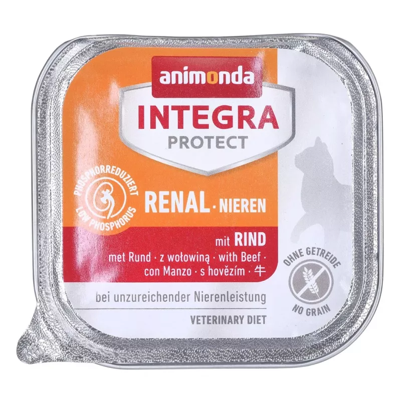 Mokra karma dla kota animonda Integra Protect 100 g — wieprzowina, dla dorosłych kotów, wsparcie nerek, tacka
