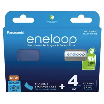 Akumulatory PANASONIC ENELOOP AA 2000 mAh 4 szt. + etui (BK-3MCDE/4CP+CASE)