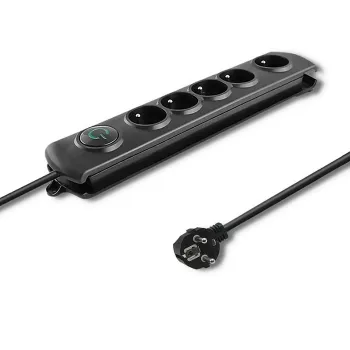 Listwa przeciwprzepięciowa Qoltec 50269 Czarna 5 gniazd AC 230V