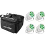 LED Par Light EUROLITE Silent Par 6 QCL Floor 4x z torbą Soft-Bag – podłogowa lampa par QCL LED, zestaw 4 szt.