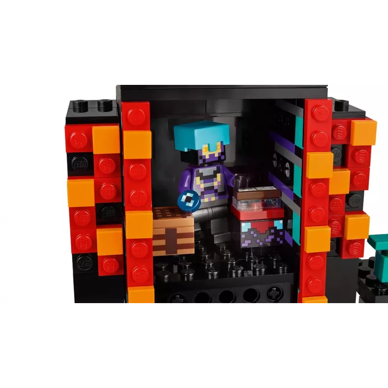 Zabawka konstrukcyjna LEGO Minecraft zestaw 21279 Wieża Endermana, 867 elementów, 2 minifigurki, wysokość 450 mm