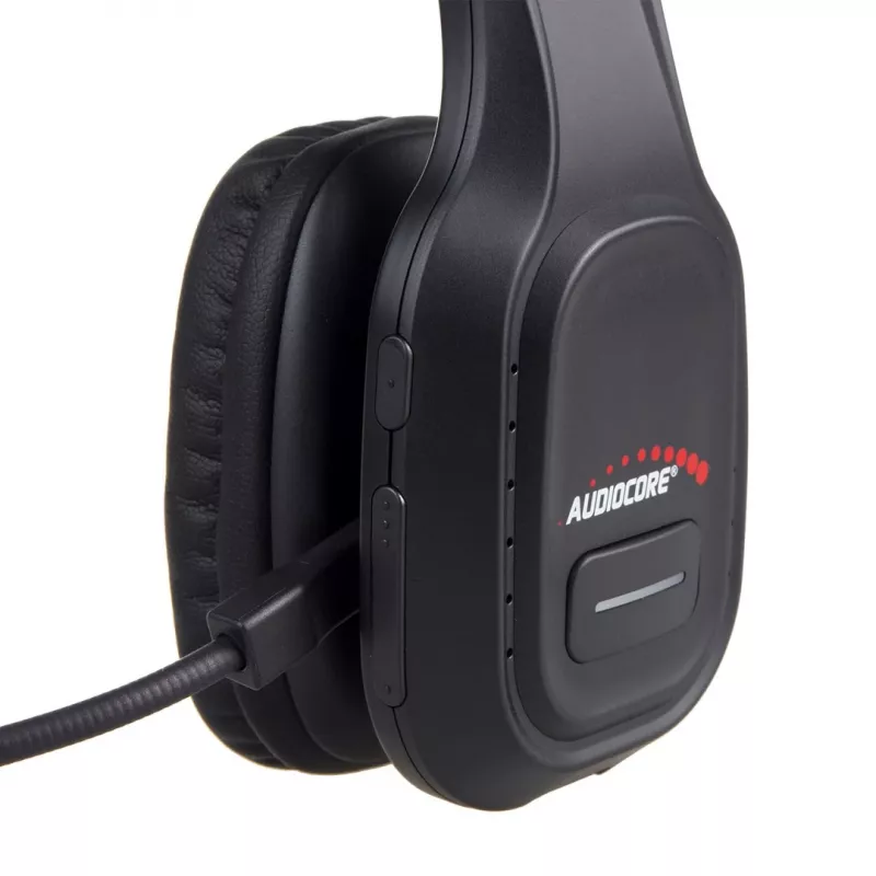 Słuchawki Bluetooth Audiocore 74452, czerwonyukcja szumów, mikrofon, call center, Google Siri, biurowe, bezprzewodowe