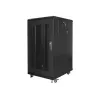 Wolnostojąca szafa rack LANBERG FF01-6822-23B 22U, szyny 19 cali, 1159×600×800 mm, IP20, kółka jezdne, zamek na klucz, czarna