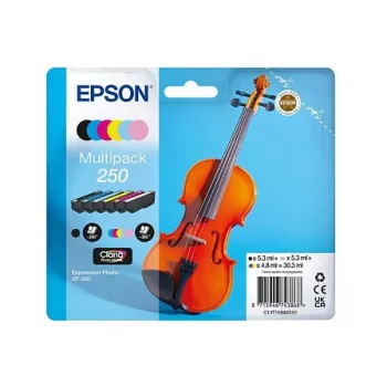 Wkład atramentowy Epson 250 Violin Claria Photo HD 6 szt. oryginalny Czarny, Cyjan, Jasny cyjan, Jasna magenta, magenta, Biały