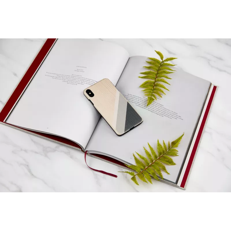 Etui na telefon man and wood do iPhone XS Max — szary garnitur, czarny