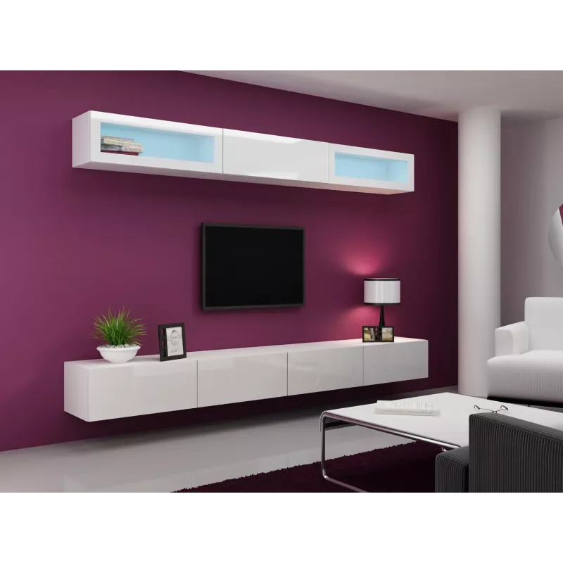 Cama zestaw mebli do salonu VIGO 11 biały/biały połysk