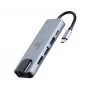 Stacja dokująca do laptopa Gembird A-CM-COMBO5-04 — USB 3.2 Gen 1 Type-C, 5 Gbit/s, PD 87 W, HDMI, Ethernet, USB-A