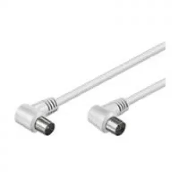 Wentronic Goobay Antenna kątowy Connection kabel, biały, 10 m - IEC/Coax Plug 90° IEC/Koax-Socket 90° (11524)