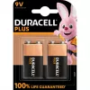 Bateria Duracell Plus 9V (MN1604) — 2 szt., waga całkowita 0,102 kg