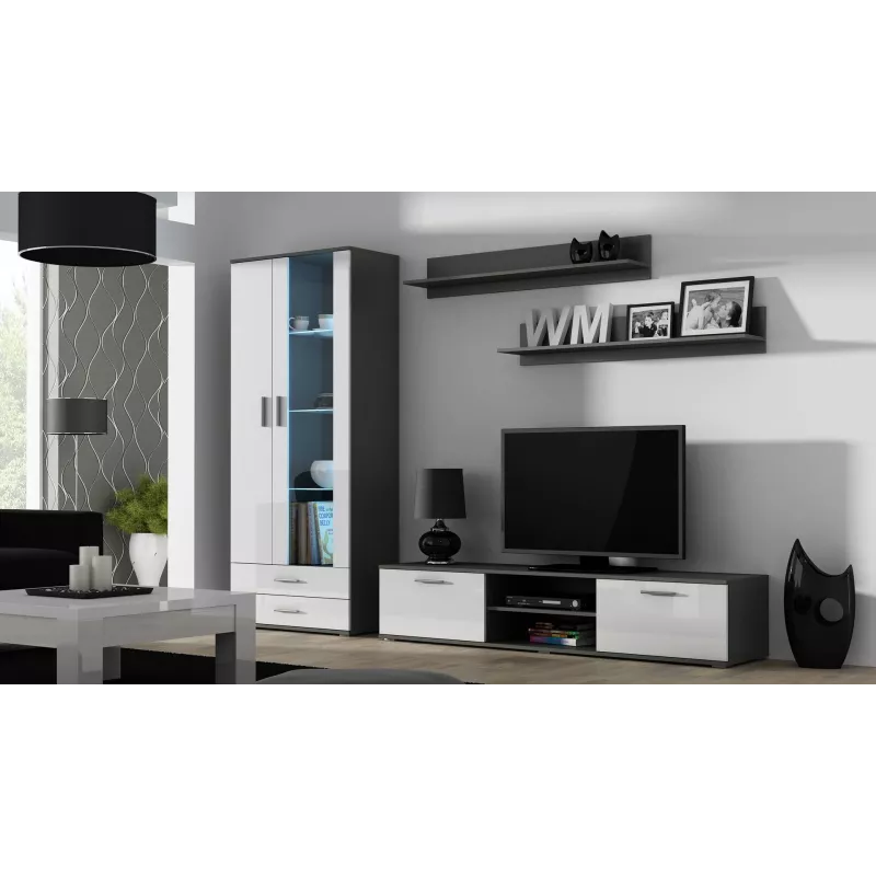 Cama stojak TV SOHO 180 szary/biały połysk