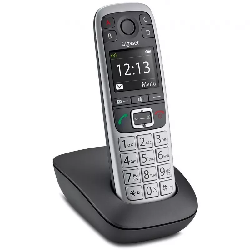 Telefon Gigaset E560 DECT z identyfikacją rozmówcy, czarno-srebrny