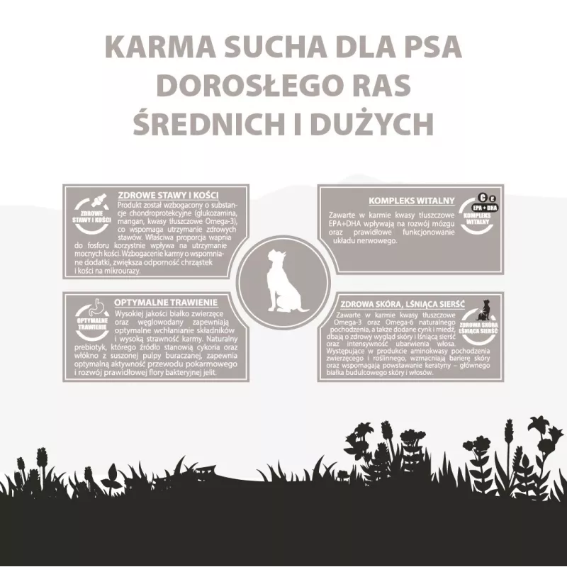PUPIL Premium dla ras średnich i dużych Bogata w jagnięcinę i ryż - sucha karma dla psów - 12kg