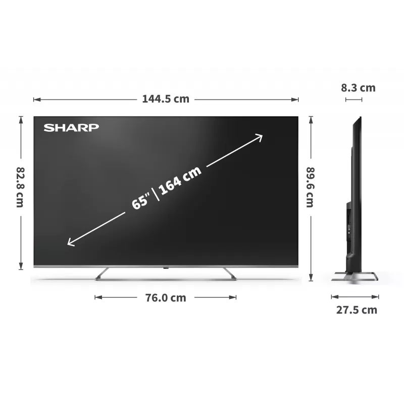 Telewizor Sharp 4K Ultra HD QLED MiniLED | 65JP7265E | 55 | Smart TV | Google TV | UHD
