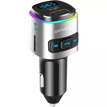 Nadajnik FM 4smarts 456201 Gniazdo zapalniczki Czarny Srebrny AM FM Bluetooth