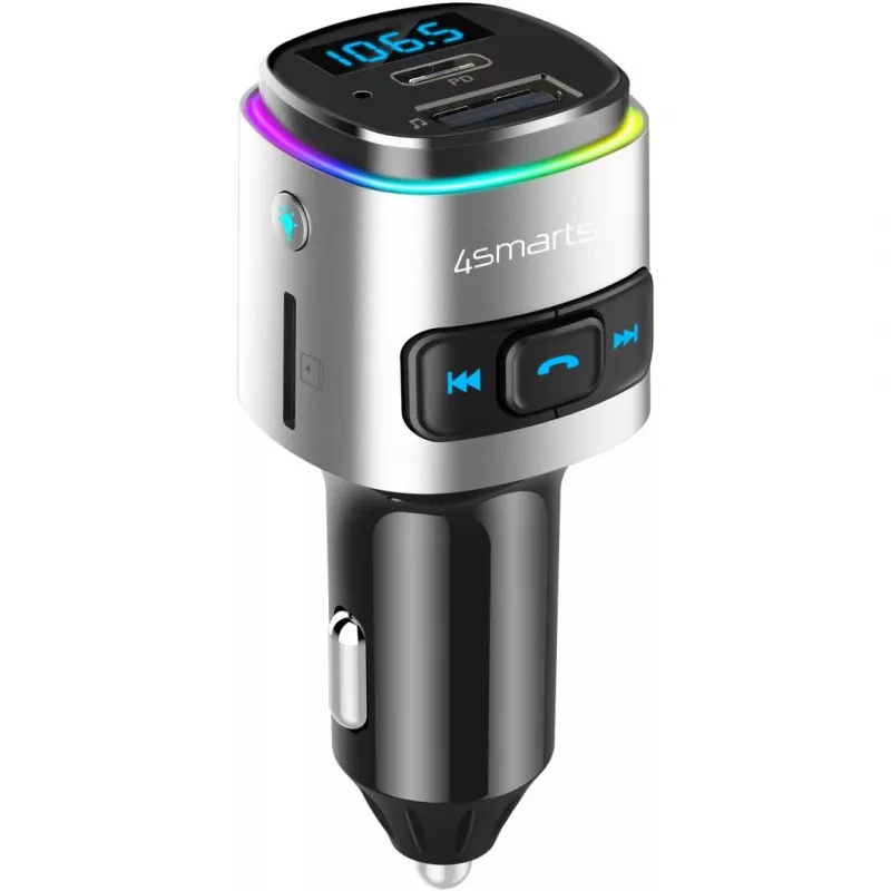 Nadajnik FM 4smarts 456201 Gniazdo zapalniczki Czarny Srebrny AM FM Bluetooth