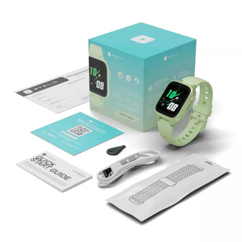 Smartwatch Stelio Junior Pro AI 4G ST-SWJ102-PCH — kolor pistacjowy