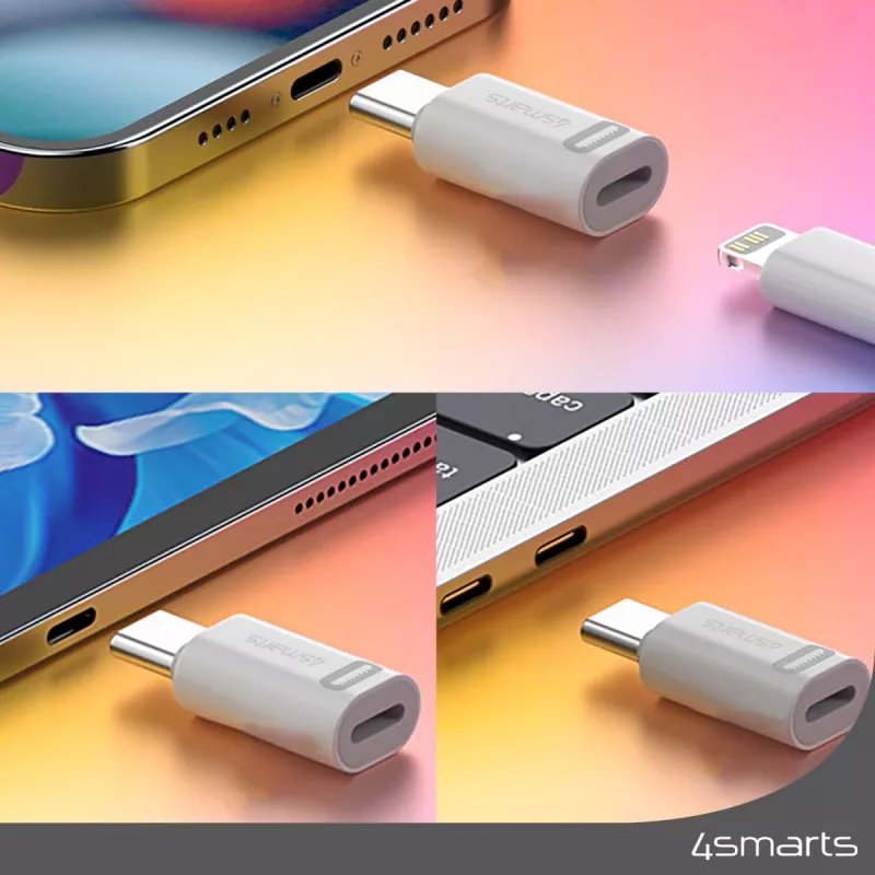 Przejściówka kablowa 4smarts 540711 Lightning USB-C biała