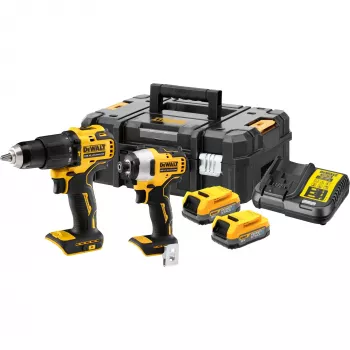 Zestaw elektronarzędzi DeWALT DCK2062E2T-QW, uchwyt 1/4 cala, moment obrotowy 200 N⋅m
