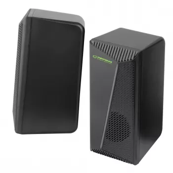 Boxe Stereo 2.0, 6W, Conectare Jack 3.5mm, Alimentare USB, Esperanza Rainbow Nortec 95855, Iluminare RGB, Negre