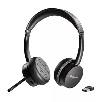 Zestaw słuchawkowy Tellur Voice Pro Wireless Call Center Headset Czarny TLL411007