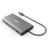 UNITEK uHUB O8+ Przewodowy USB 3.2 Gen 1 Type-C Szary 100W Power Delivery