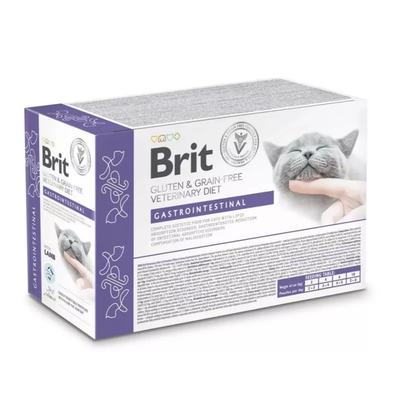 BRIT Veterinary Gastrointestinal Lamb - mokra karma dla kotów - 12x85g