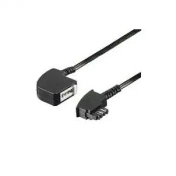 Wentronic Goobay TAE-F przedłużacz 4-stykowy, czarny, 15 m - wtyk TAE-F do gniazda TAE-F (68000)