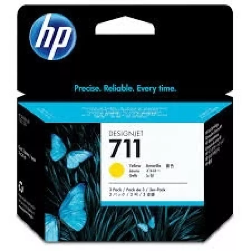 Wkład atramentowy HP 711 3-pak (CZ136A), żółty (SPEC)