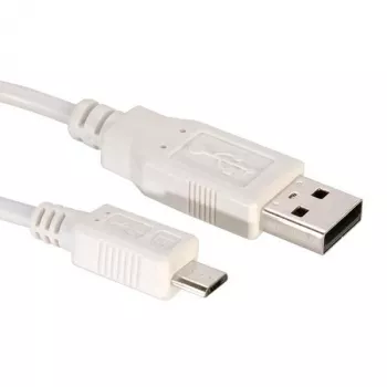 Kabel USB Value USB 2.0 wtyk USB-A, wtyk micro USB-B 3,00 m biały ekranowany 11.99.8755