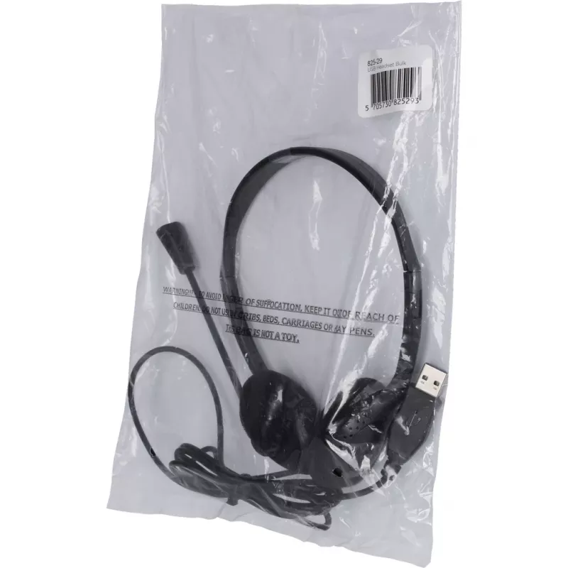 Zestaw słuchawkowy USB Advanced Accessories z mikrofonem - czarny