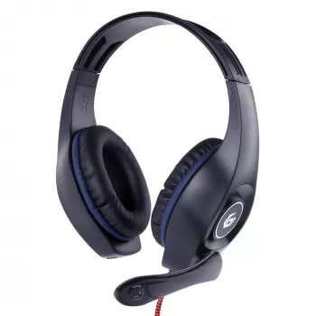 Przewodowy zestaw słuchawkowy gamingowy GEMBIRD GHS-05-B, wokółuszny, 20–20000 Hz, kabel 2 m, 250 g, czarno-niebieski