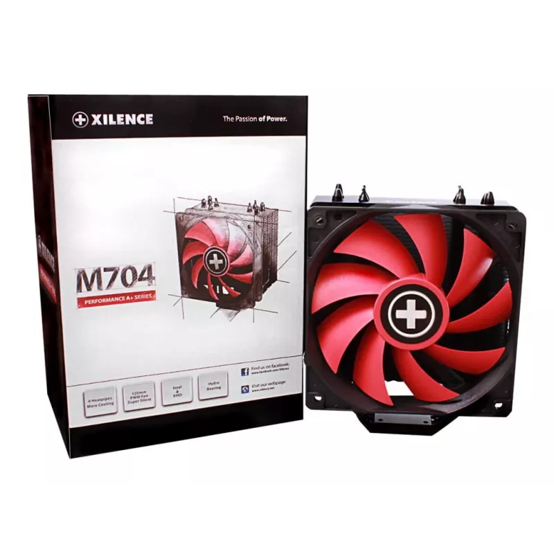 Xilence M704 Chłodzenie procesora 12 cm Czarny, Czerwony
