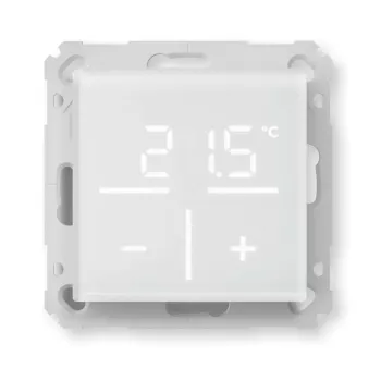 Szklany termostat ścienny Homematic IP model 161458A0 — cyfrowy, biały, 230 V, IP20