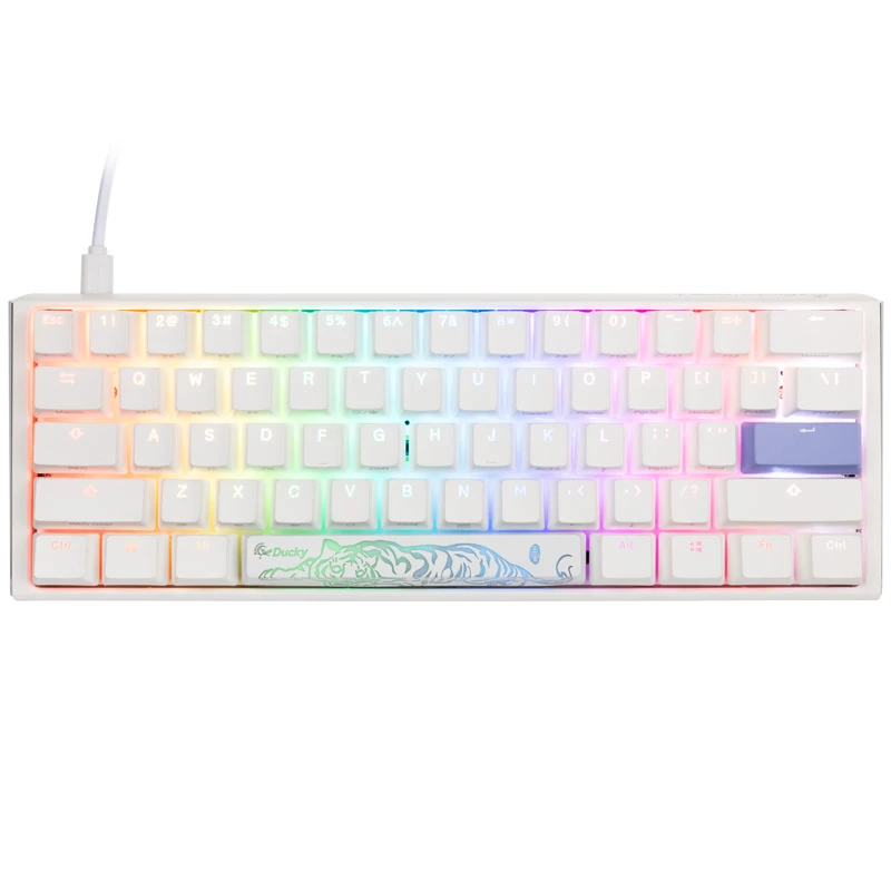 Ducky One 3 Classic Pure Biały Mini Gaming klawiatura, RGB LED - MX-Czerwony (US) (DKON2161ST-RUSPDPWWWSC1)