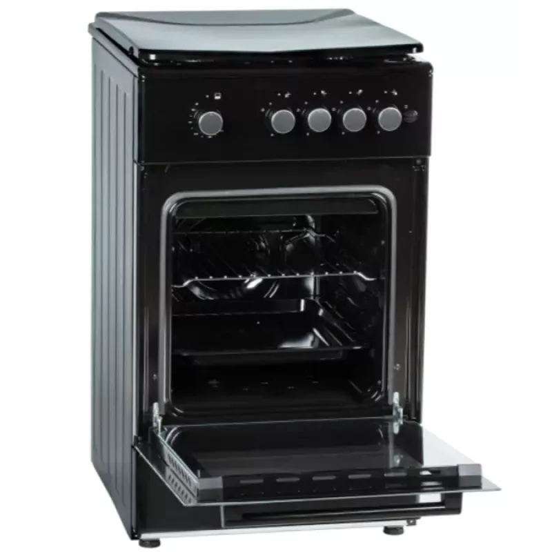 Kuchenka gazowa MPM MPM-56-KGF-21/B — 4-palnikowa stal nierdzewna, piekarnik 54 L, sterowanie pokrętłami