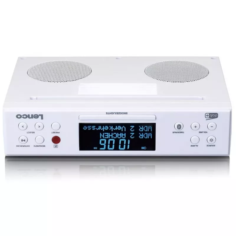 Radio kuchenne podszafkowe Lenco KCR-190WH z PLL FM, DAB+ i Bluetooth, białe