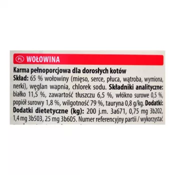 Mokra karma dla kotów Animonda Carny puszka 200 g — wołowina, bezzbożowa, bezglutenowa, dla kotów dorosłych, odpowiednia przy alergii pokarmowej