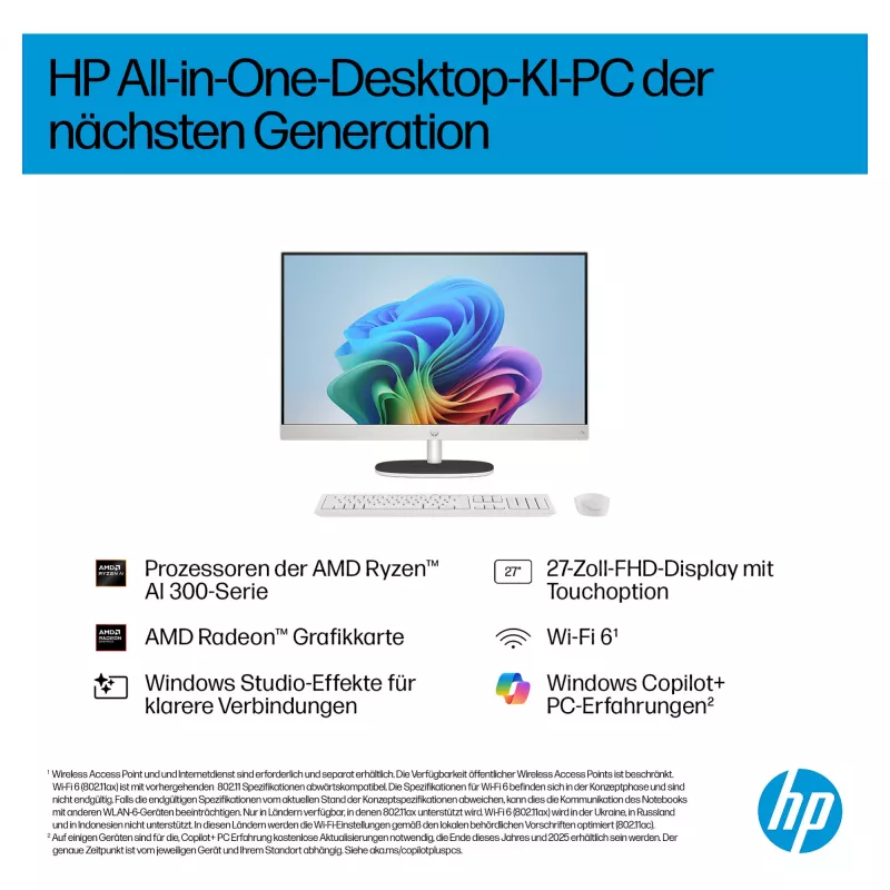 Komputer All-in-One HP (kompletne rozwiązanie) 27-ct2073ng AMD Ryzen AI 7-350 512GBSSD 16GB biały (27-ct2073ng)