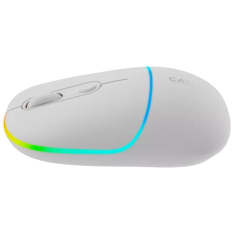 Canyon MW-22 CNS-CMSW22SW Mysz – 2 w 1 Bluetooth/2,4 GHz – optyczna – 800/1200/1600 DPI – 4 przyciski – podświetlenie RGB – ładowalna – Śnieżnobiała