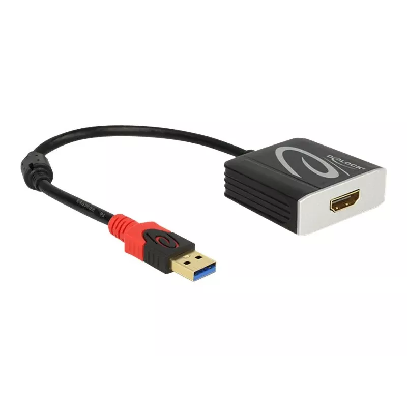 Adapter kabla wideo DeLOCK 62736 USB Type-A na HDMI 0,2 m Czarny