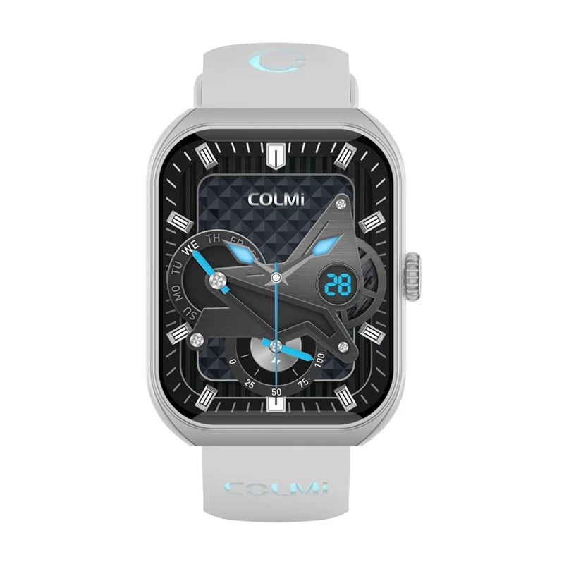 Smartwatch Colmi P86 srebrny Bluetooth z monitorem tętna, srebrna koperta