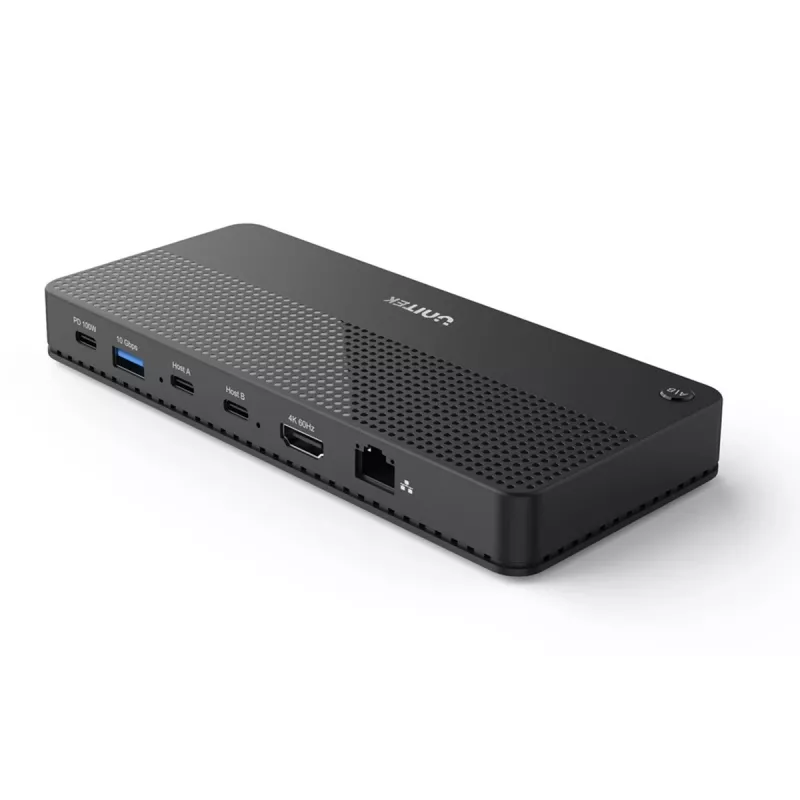 Stacja dokująca UNITEK D1079A USB4 przewodowa czarna 100W Power Delivery