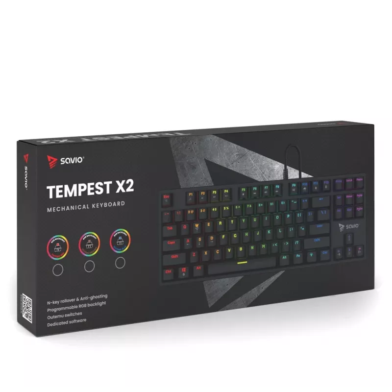 Klawiatura mechaniczna Savio RGB Tempest X2 Outemu Brown