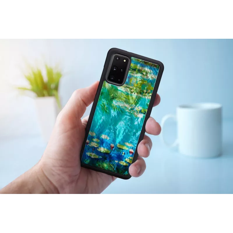 Etui na telefon iKins Samsung Galaxy S20+ — czarne lilie wodne